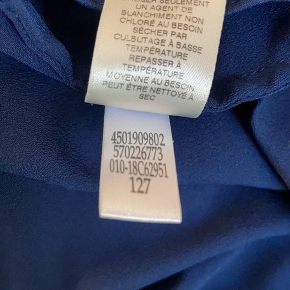 CHICO'S henley Navy Blue 3/4 button down Size Large 12 corpcore office business - Picture 7 of 8